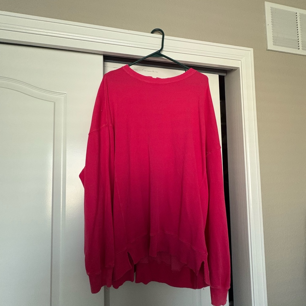Aerie Vibrant Pink Crew Neck Sweater